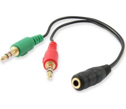 Cable Audio Mini Jack 3.5mm Hembra a 2 Jack 3.5mm Macho Equip EQ147942