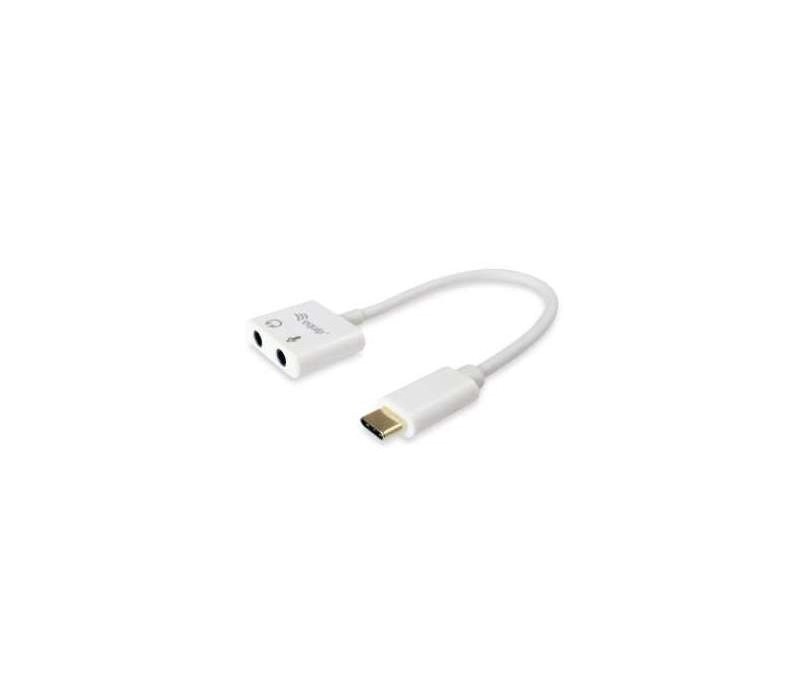 Adaptador USB-C Equip EQ133460 Audio 2 Jack 3.5mm Hembra Auricular y Microfono