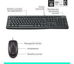 Teclado + Raton Logitech MK120 Cable USB
