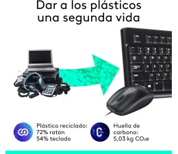 Teclado + Raton Logitech MK120 Cable USB