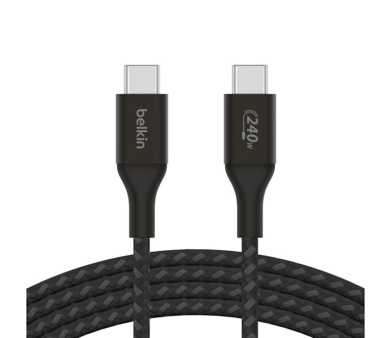 Cable USB Belkin Tipo C a Tipo C Boost Charge 1m 240W CAB015BT1MBK Trenzado - Negro