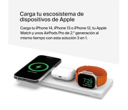 Base de Carga Inalambrica 3 en 1 Belkin WIZ016VFWH Magnetica - Blanco