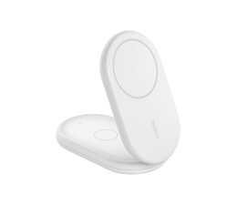 Base de Carga Inalambrica 2 en 1 Belkin WIZ028VFWH Magnetica Qi2 15W Plegable - Blanco