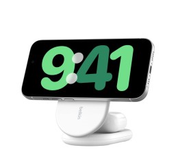 Base de Carga Inalambrica 2 en 1 Belkin WIZ028VFWH Magnetica Qi2 15W Plegable - Blanco