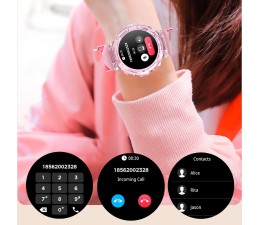 Smartwatch Cool Clever ( Llamadas, Salud, Deporte) - Silicona Rosa