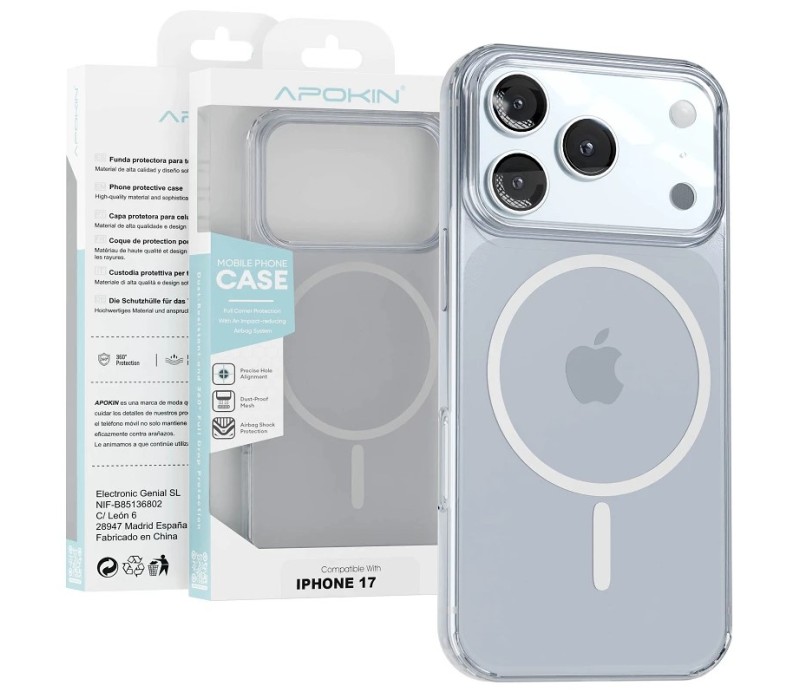 Funda Apokin Apple iPhone 17 Pro Max Anilla Magsafe Basic Transparente FU-03692-I
