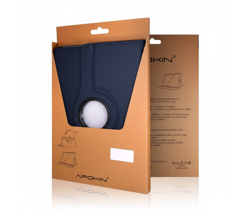 Funda Apokin Rotativa Tablet Samsung TAb S10FE soporte Lapiz Azul Marino 11789