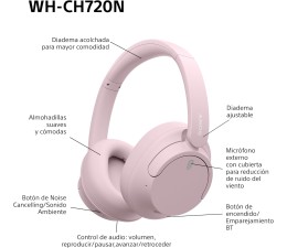 Auriculares Bluetooth Sony WH-CH720N - Rosa