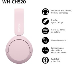 Auriculares Bluetooth Sony WH-CH520P - Rosa