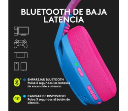 Auriculares Gaming Logitech G435 LIGHTSPEED Wireless Inalambrico 2.4GHz - Azul/Rosa