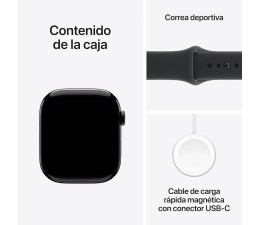 Smartwatch Apple Watch Series 11 GPS + Celular 46mm MFC44QL/A Aluminio Negro con Correa Sport Negro