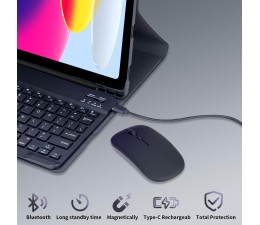 Funda con Teclado y Raton para iPad 10º Gen 10.9" / iPad 11º Gen A16 11" 2025 - Rosa