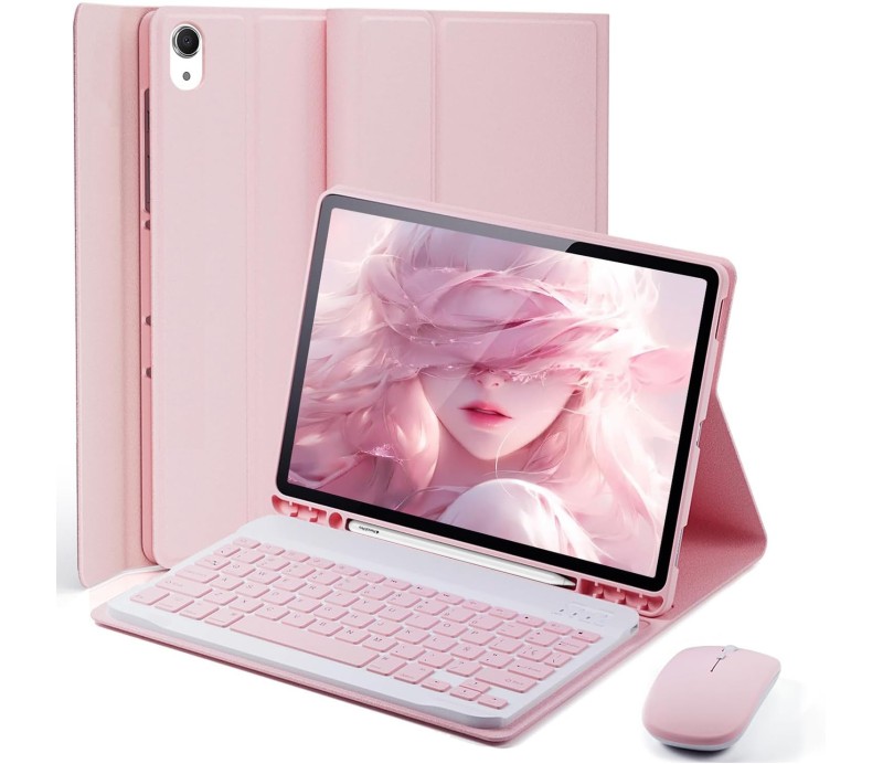 Funda con Teclado y Raton para iPad 10º Gen 10.9" / iPad 11º Gen A16 11" 2025 - Rosa