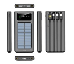 Bateria Externa Universal Powerbank 10.000 mAh + Panel Solar COOL (4 Conexiones)