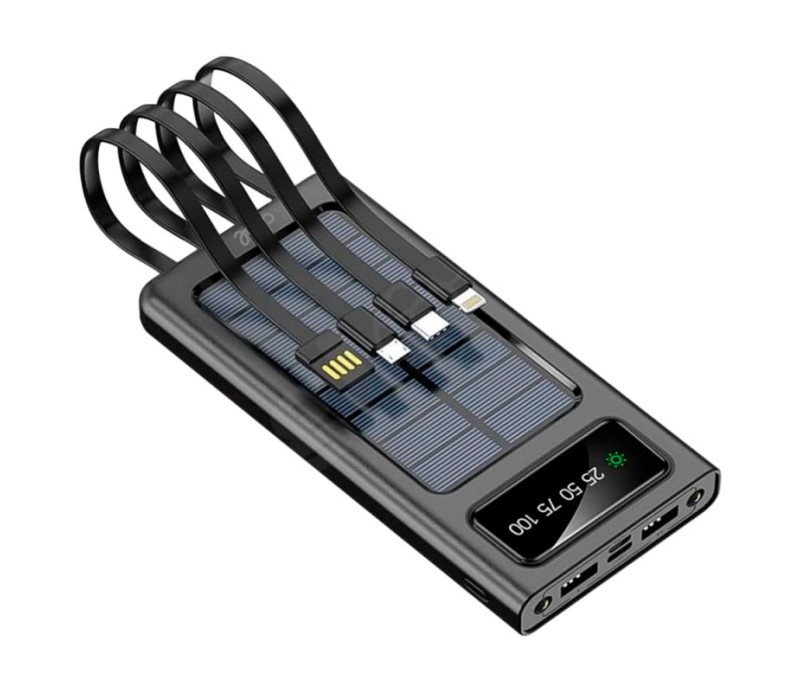 Bateria Externa Universal Powerbank 10.000 mAh + Panel Solar COOL (4 Conexiones)