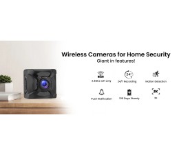 Camara IP Wifi Mini HD Monitoreo Vision Nocturna Hogar con bateria