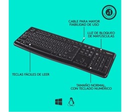 Teclado USB Logitech K120 - Negro