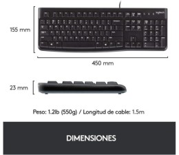Teclado USB Logitech K120 - Negro