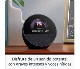 Altavoz Inteligente Amazon Echo Spot con Reloj Desperatdor (2024) - Negro