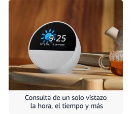 Altavoz Inteligente Amazon Echo Spot con Reloj Desperatdor (2024) - Negro