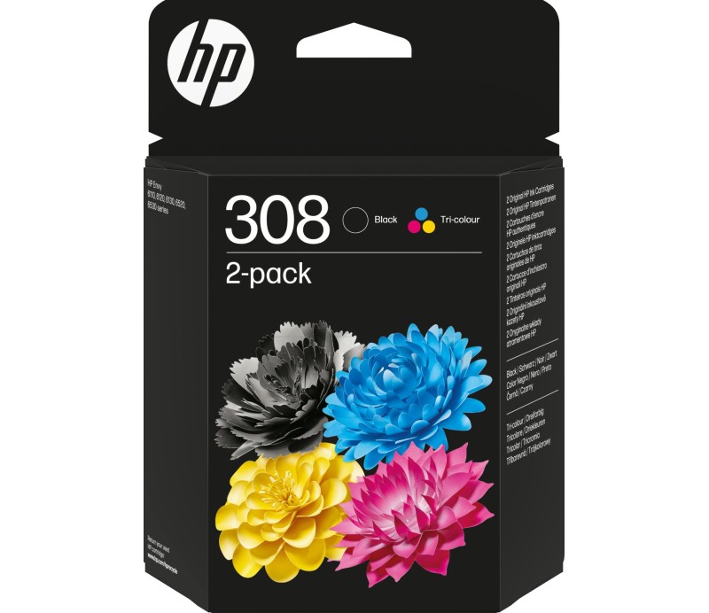Tinta HP 308 Cartucho Pack Negro + Tricolor 6L6S6UE