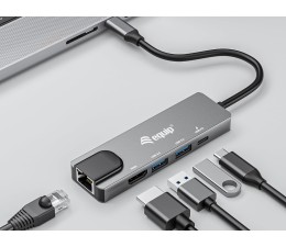 HUB Docking Station USB Tipo C Equip 5 en 1 HDMI / RJ45 / USB 3.2 / 100W 133489