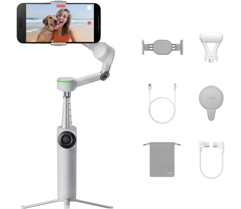Gimball Insta360 Flow2 Pro Creator Kit para Smartphone Acero Gris