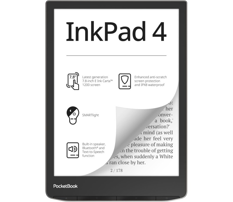 Libro Electronico Pocketbook Inkpad 4 7,8" 32GB PB743G-U-WW Negro Plata