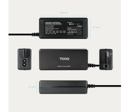 Cargador Universal Portatil TOOQ TQLC-65BS02AT + USB 65W