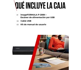 Escaner Portatil Canon P208 II 8Ppm A4 Duplex Adf Usb Wifi