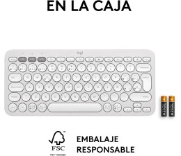 Teclado Logitech K380S Pebble Keys 2 Inalambrico - Blanco