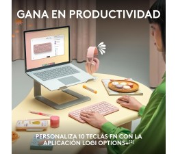 Teclado Logitech K380S Pebble Keys 2 Inalambrico - Blanco