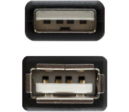 Cable Extension USB(A) 2.0 a USB(A) 2.0 1.8m Nanocable Macho-Hembra 10.01.0203-BK - Negro