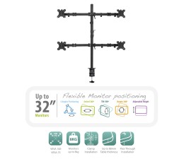 Soporte de Mesa 4 Monitores hasta 32" Ewent EW1514
