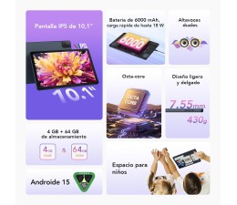 Tablet TCL Tab 10L Gen 4 8483A1 10,1" 4GB 64GB Negro