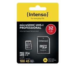 Memoria MicroSD Intenso 32GB Profesional V30 con Adaptador