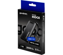 Disco Duro Externo SSD GoodRam 1TB Move Ridge USB Tipo C Negro SSDR-GMRE-01T-K0