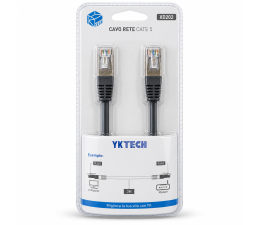 Cable Red Latiguillo UTP YKTECH  CAT5 RJ45 XD202 3m Gris