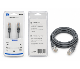 Cable Red Latiguillo UTP YKTECH  CAT5 RJ45 XD203 5m Gris