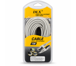 Cable Red Latiguillo UTP DLX  CAT6 RJ45 DLX-410306 15M Gris