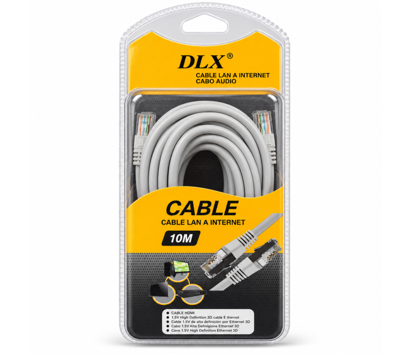 Cable Red Latiguillo UTP DLX CAT6 RJ45 DLX-410290 10M Gris