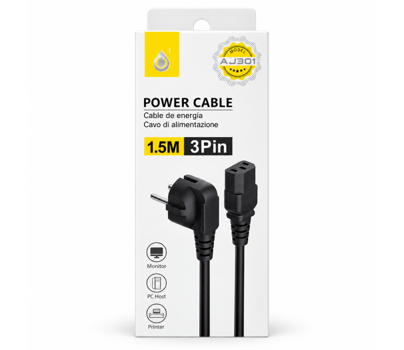 Cable Alimentacion CPU AU301 1.5m Negro