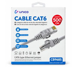 Cable Red Latiguillo UTP Unico CAT6 RJ45 CB9685 5m Blanco