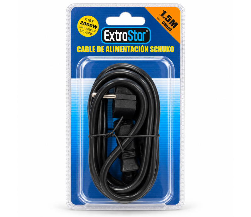 Cable Alimentacion CPU Extrastar GH003 1.5M Negro