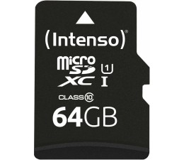 Memoria MicroSD Intenso 64GB Profesional V30 con Adaptador