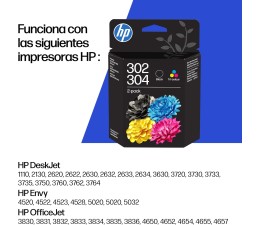 Tinta HP 302/304 pack Tricolor + Negro B82L1AE