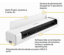 Escaner Portatil Brother DS740D Compacto 30ppm Duplex