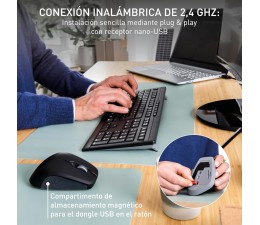 Teclado + Raton Cherry Inalambrico Stream Desktop Confort JD-8550ES-2  Negro