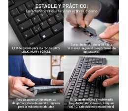 Teclado + Raton Cherry Inalambrico Stream Desktop Confort JD-8550ES-2  Negro