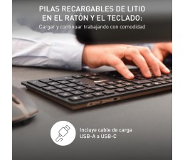 Teclado + Raton Cherry Inalambrico DW9100 Slim JD-9100ES-2  Negro